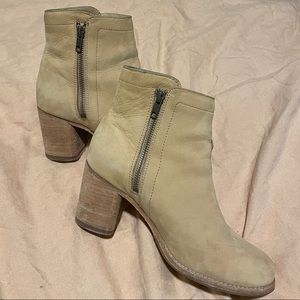 Frye Cream Leather Booties